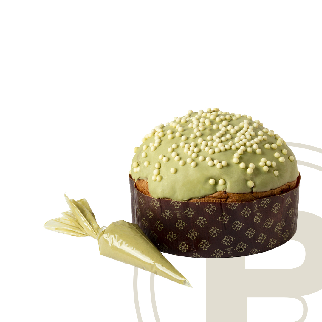 Panettone al Pistacchio con crema spalmabile in sac à poche